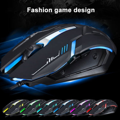 Chasing Leopard V17 USB 2400DPI Four-speed Adjustable Line Pattern Wired Optical Gaming Mouse with LED Breathing Light, Length: 1.45m(Black) - Wired Mice by Chasing Leopard | Online Shopping UK | buy2fix