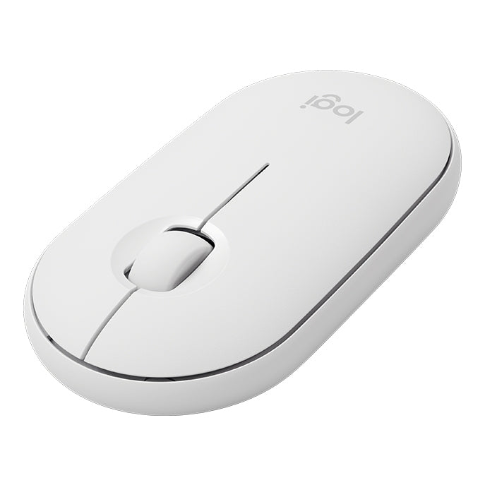Logitech Pebble Cobblestone Shape Thin 3-keys 1000DPI Mute Wireless Bluetooth Optical Mouse, Wireless Range: 10m (White) -  by Logitech | Online Shopping UK | buy2fix