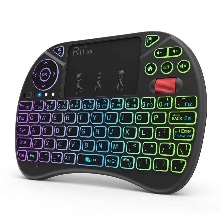 Rii X8 RT716 2.4GHz Mini Wireless QWERTY 71 Keys Keyboard, 2.5 inch Touchpad Combo with Backlight(Black) - MINI PC Accessories & Gadgets by buy2fix | Online Shopping UK | buy2fix