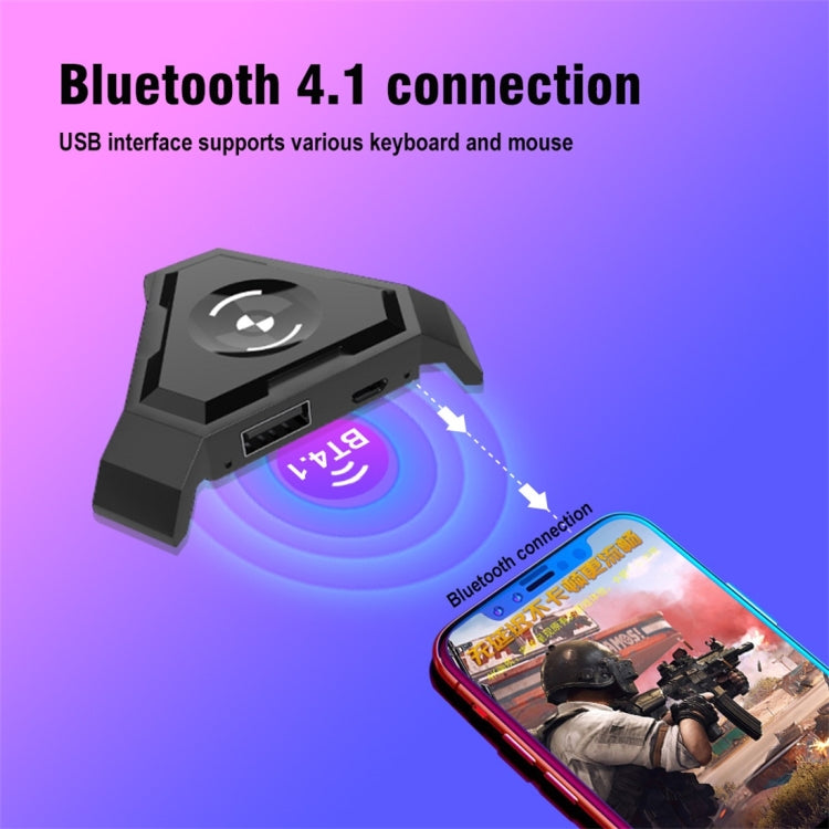 HXSJ P5 Bluetooth 4.1 Keyboard Mouse Bluetooth Gaming Converter, Can Not Be Pressed Version(Black) - Converter & Adapter by HXSJ | Online Shopping UK | buy2fix