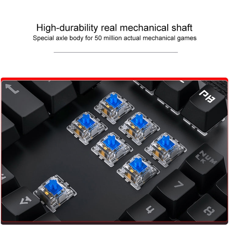 YINDIAO Classic Square Keys Mixed Light USB Mechanical Gaming Wired Keyboard, Blue Shaft (White) - Wired Keyboard by YINDIAO | Online Shopping UK | buy2fix