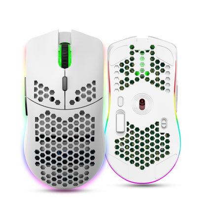 HXSJ T66 7 Keys Colorful Lighting Programmable Gaming Wireless Mouse (White) - Wireless Mice by HXSJ | Online Shopping UK | buy2fix