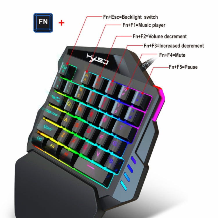 HXSJ  V100 + A876 Mobile Game One Hand Wired Keyboard + Mouse Set - Mini Keyboard by HXSJ | Online Shopping UK | buy2fix