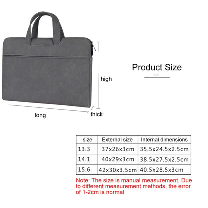 ST06 Waterproof PU Leather Zipper Hidden Portable Strap One-shoulder Handbag for 13.3 inch Laptops, with Suitcase Belt(Dark Gray) - Computer & Networking by buy2fix | Online Shopping UK | buy2fix