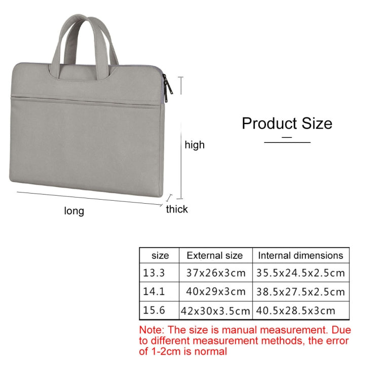 ST06 Waterproof PU Leather Zipper Hidden Portable Strap One-shoulder Handbag for 13.3 inch Laptops, with Suitcase Belt(Light Grey) - Computer & Networking by buy2fix | Online Shopping UK | buy2fix