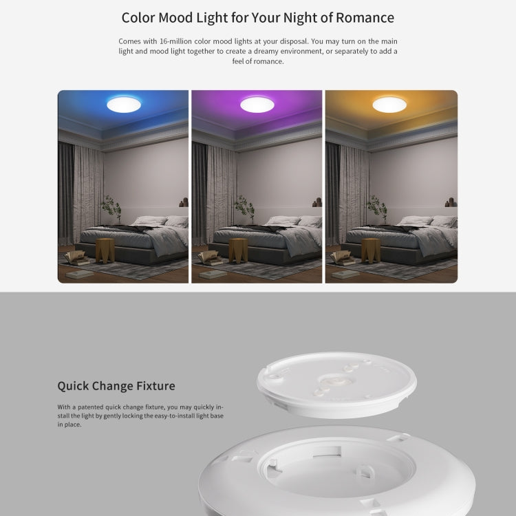 Yeelight Ultrathin Smart LED Ceiling Light, Diameter: 30cm - Hanging Light by Yeelight | Online Shopping UK | buy2fix