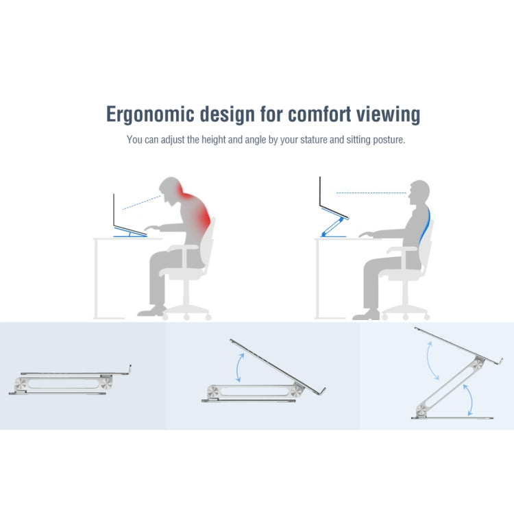 NILLKIN ProDesk Adjustable Aluminum Alloy Laptop Notebook Stand Holder (Silver) - MacBook Holder by NILLKIN | Online Shopping UK | buy2fix