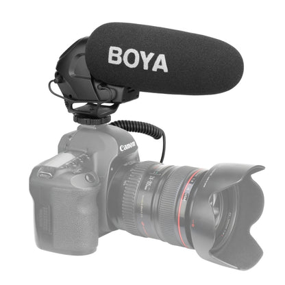 BOYA BY-BM3030 Shotgun Super-cardioid Condenser Broadcast Microphone with Windshield for Canon / Nikon / Sony DSLR Cameras (Black) - Camera Microphone by BOYA | Online Shopping UK | buy2fix