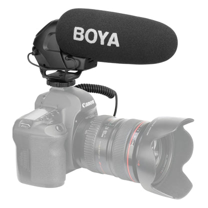 BOYA BY-BM3031 Shotgun Super-cardioid Condenser Broadcast Microphone with Windshield for Canon / Nikon / Sony DSLR Cameras(Black) - Camera Microphone by BOYA | Online Shopping UK | buy2fix