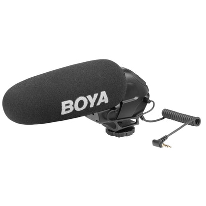 BOYA BY-BM3031 Shotgun Super-cardioid Condenser Broadcast Microphone with Windshield for Canon / Nikon / Sony DSLR Cameras(Black) - Camera Microphone by BOYA | Online Shopping UK | buy2fix