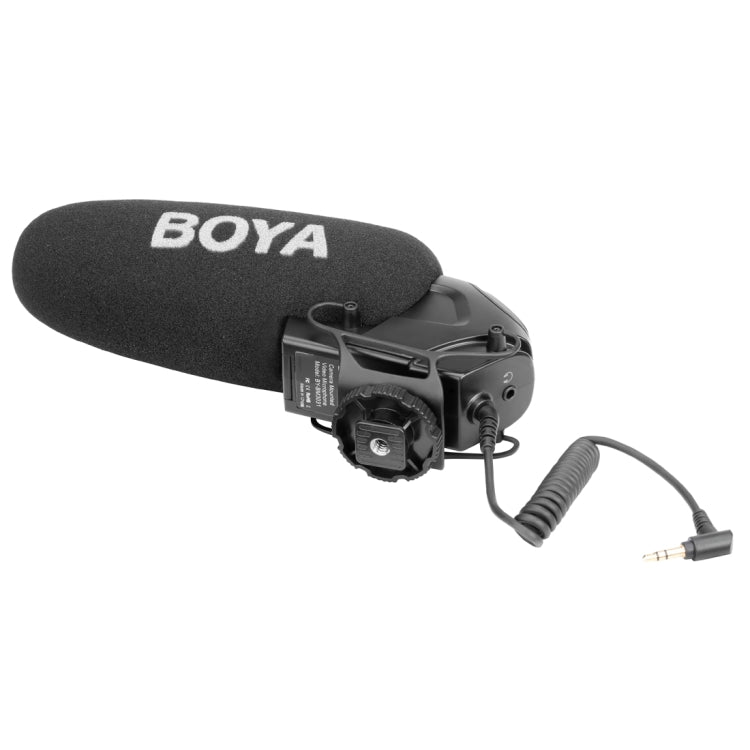 BOYA BY-BM3031 Shotgun Super-cardioid Condenser Broadcast Microphone with Windshield for Canon / Nikon / Sony DSLR Cameras(Black) - Camera Microphone by BOYA | Online Shopping UK | buy2fix