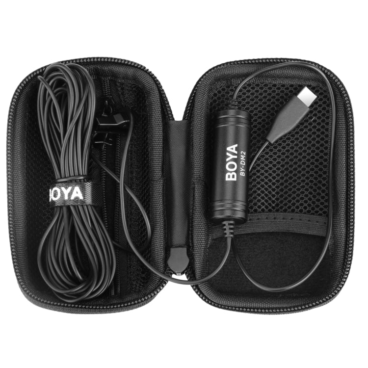 BOYA BY-DM2 USB-C / Type-C Broadcast Lavalier Condenser Microphone with Windscreen for Android Phones / Tablets (Black) - Camera Microphone by BOYA | Online Shopping UK | buy2fix