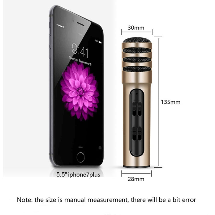 BGN-C7 Condenser Microphone Dual Mobile Phone Karaoke Live Singing Microphone Built-in Sound Card(Gold) - Consumer Electronics by buy2fix | Online Shopping UK | buy2fix