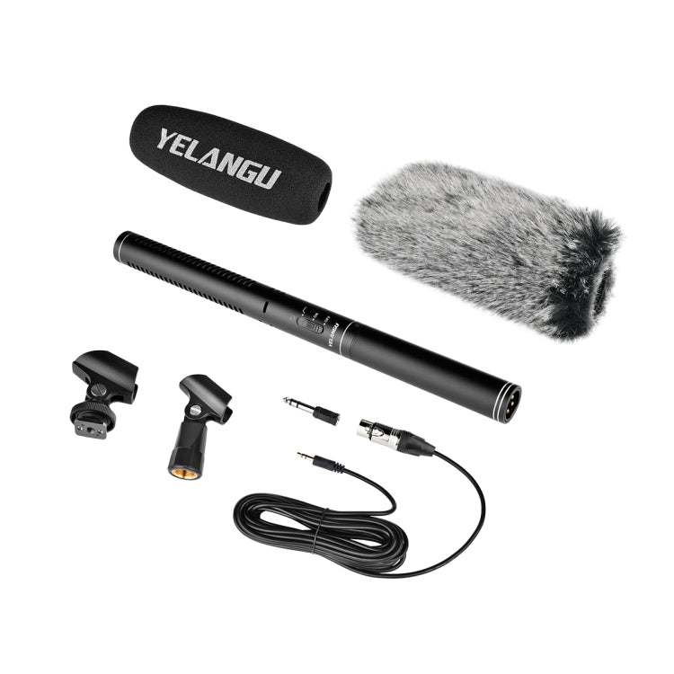 YELANGU YLG9933A MIC07 Professional Interview Condenser Video Shotgun Microphone with 6.5mm Audio Adapter & 3.5mm RXL Audio Cable(Black) - Consumer Electronics by YELANGU | Online Shopping UK | buy2fix