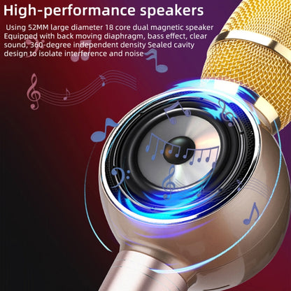 K2 Bluetooth 5.0 Karaoke Live Colorful Lights Wireless Bluetooth Microphone (Gold) - Microphone by buy2fix | Online Shopping UK | buy2fix