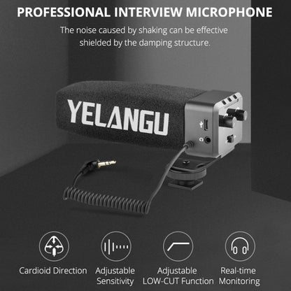 YELANG MIC09 Shotgun Gain Condenser Broadcast Microphone with Windshield for Canon / Nikon / Sony DSLR Cameras, Smartphones(Black) - Consumer Electronics by YICHUANG | Online Shopping UK | buy2fix