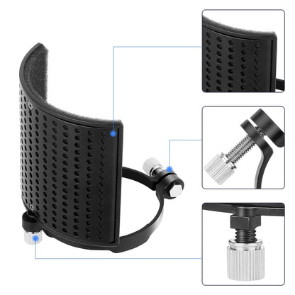 TEYUN PS-4x3 Condenser Microphone U-shaped Blowout Cover Desktop Bracket Audio Accessory Clip(Black) - Stand by TEYUN | Online Shopping UK | buy2fix