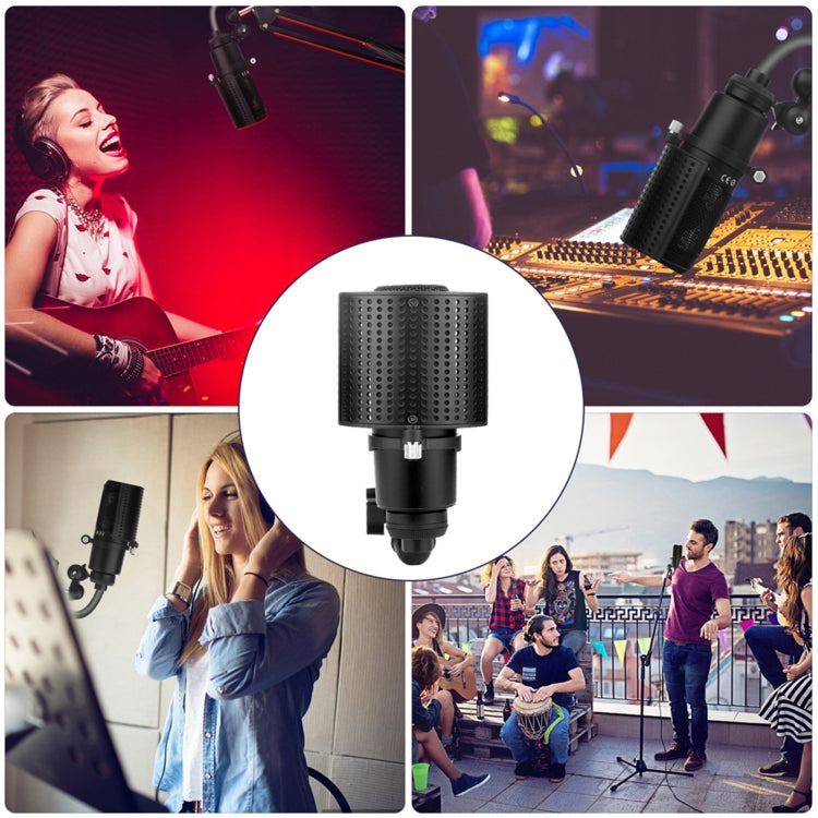 TEYUN PS-4x3 Condenser Microphone U-shaped Blowout Cover Desktop Bracket Audio Accessory Clip(Black) - Stand by TEYUN | Online Shopping UK | buy2fix