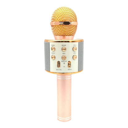 WS-858 Metal High Sound Quality Handheld KTV Karaoke Recording Bluetooth Wireless Microphone, for Notebook, PC, Speaker, Headphone, iPad, iPhone, Galaxy, Huawei, Xiaomi, LG, HTC and Other Smart Phones(Rose Gold) - Consumer Electronics by buy2fix | Online Shopping UK | buy2fix