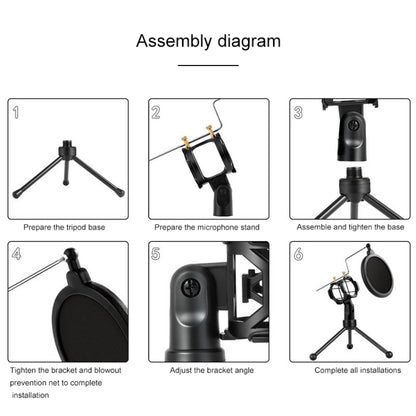 Yanmai PS-3 Mini Portable Microphone Anti-network Shockproof Desktop Stand(Black) - Consumer Electronics by Yanmai | Online Shopping UK | buy2fix