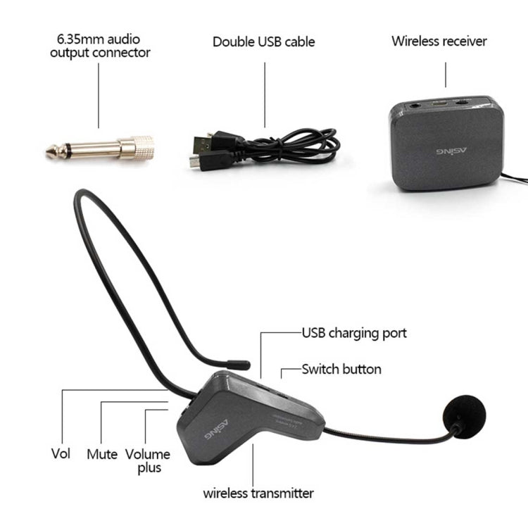 ASiNG WM01 2.4GHz Wireless Audio Transmission Electronic Pickup Microphone, Transmission Distance: 50m - Midrange Speaker & Frequency Divider by ASiNG | Online Shopping UK | buy2fix