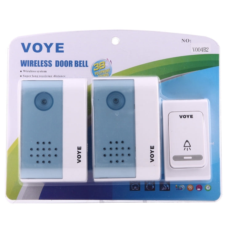 VOYE V004B2 Wireless Smart Music Home Doorbell with Dual Receiver, Remote Control Distance: 120m (Open Air) - Security by VOYE | Online Shopping UK | buy2fix