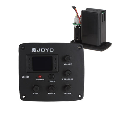 JOYO JE-305 Guitar Pickup 4-Band EQ Preamp Tuner Pickup Equalizer with Tuning Function (Black) - String Instrument Accessories by JOYO | Online Shopping UK | buy2fix