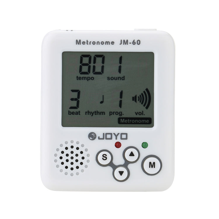 JOYO JM-60 Mini Portable Rechargeable Clip-on Electronic Digital Metronome Tone Generator Tuner for Guitar Violin Ukulele (White) - String Instrument Accessories by JOYO | Online Shopping UK | buy2fix