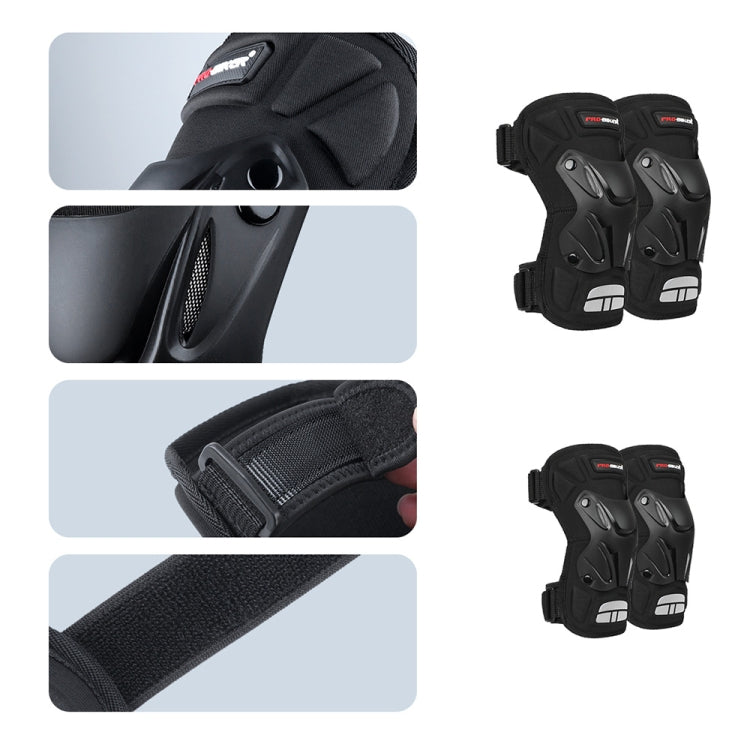 PRO-BIKER 2 in 1 Outdoor Sports Knee Pad Hiking Ski Motorcycle Bicycle Riding Protective Gear with Reflective Strip(Black) - In Car by buy2fix | Online Shopping UK | buy2fix