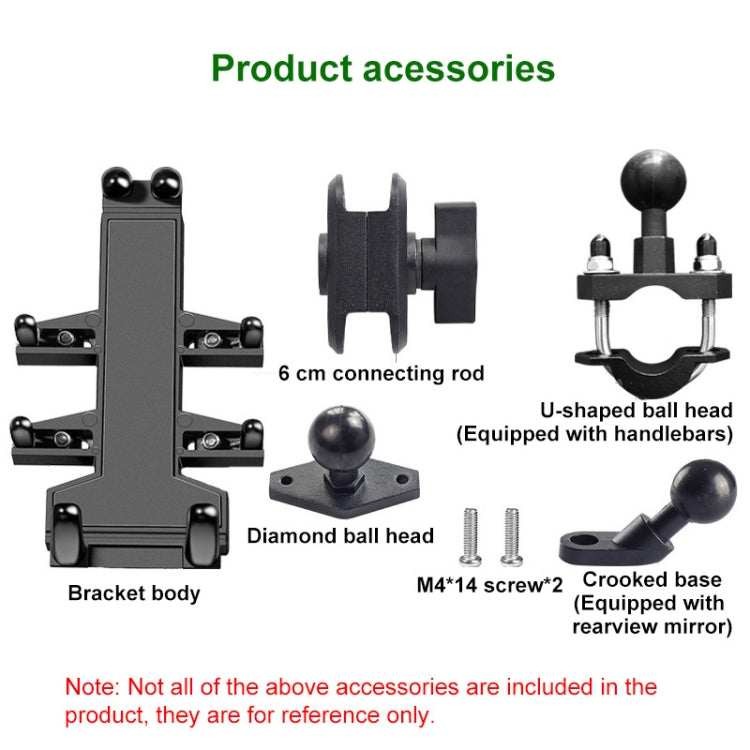 M8 Bolt Ball-Head Motorcycle Multi-function Eight-jaw Aluminum Phone Navigation Holder Bracket - Holder by buy2fix | Online Shopping UK | buy2fix