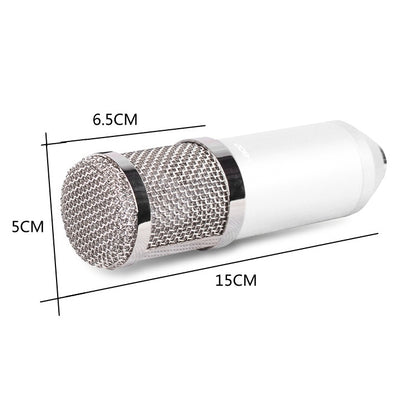 BM-800 3.5mm Studio Recording Wired Condenser Sound Microphone with Shock Mount, Compatible with PC / Mac for Live Broadcast Show, KTV, etc.(White) - Consumer Electronics by buy2fix | Online Shopping UK | buy2fix