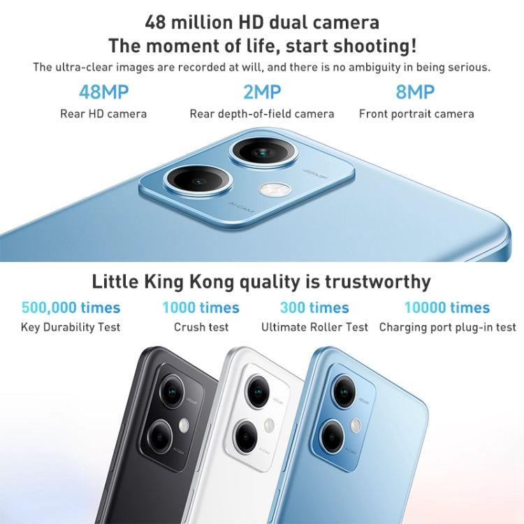 Xiaomi Redmi Note 12 5G, 48MP Camera, 8GB+256GB, Dual Back Cameras, 5000mAh Battery, Side Fingerprint Identification, 6.67 inch MIUI 13 Qualcomm Snapdragon 4 Gen1 Octa Core up to 2.0GHz, Network: 5G, Dual SIM, IR, Not Support Google Play(Black) - Xiaomi Redmi by Xiaomi | Online Shopping UK | buy2fix