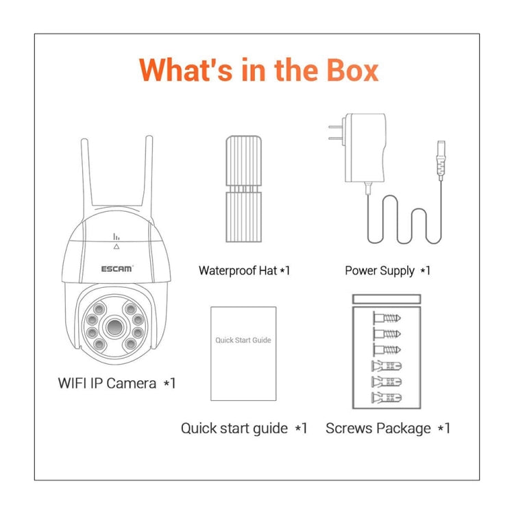 ESCAM QF218 1080P Pan / Tilt AI Humanoid Detection IP66 Waterproof WiFi IP Camera, Support ONVIF / Night Vision / TF Card / Two-way Audio, AU Plug - Security by ESCAM | Online Shopping UK | buy2fix