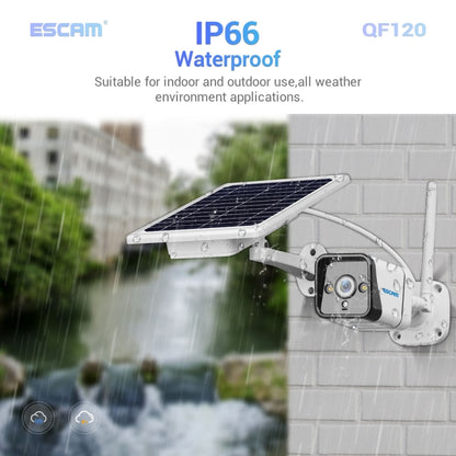 ESCAM QF120 1080P IP66 Waterproof WiFi IP Camera with Solar Panel, Support Night Vision & Motion Detection & Two Way Audio & TF Card - Security by ESCAM | Online Shopping UK | buy2fix