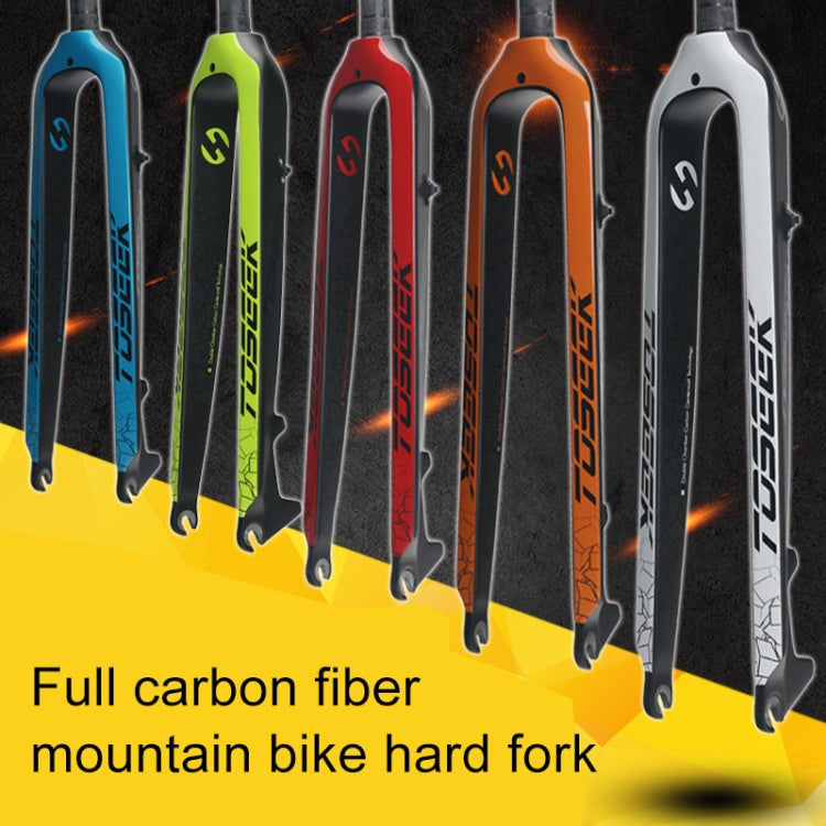 TOSEEK Ultra Light 29 Inch 435mm Mountain Bike Full Carbon Front Fork Straight Head Tube Disc Brake(Orange) - Front Fork by TOSEEK | Online Shopping UK | buy2fix