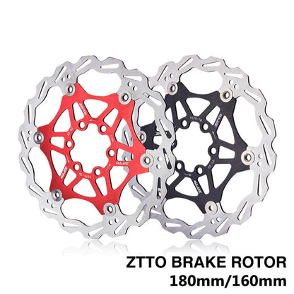 ZTTO Mountain Bike Disc Brake Disc Six Nail 180mm(Black) - Bicycle Brake Parts by ZTTO | Online Shopping UK | buy2fix