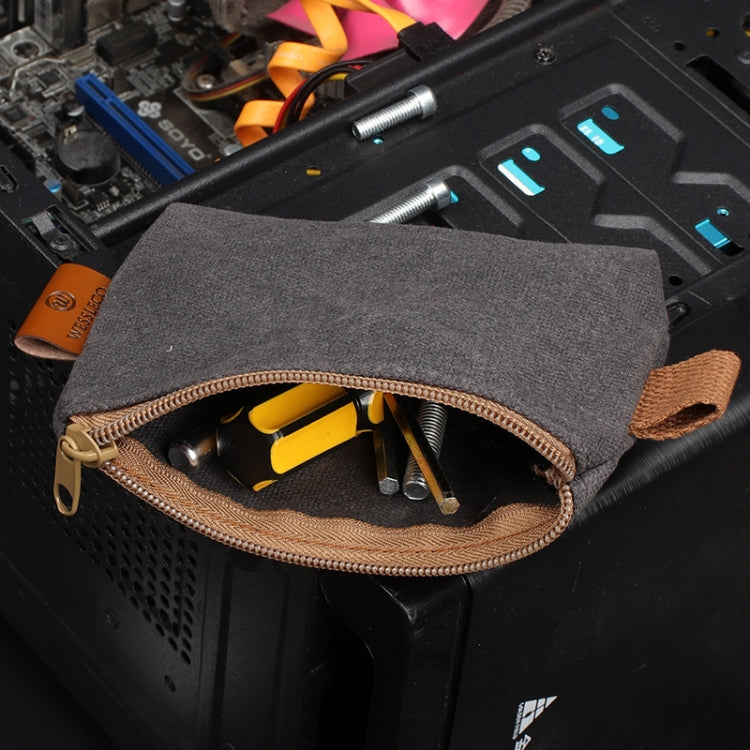 17 x 11.5 x 4cm Electrician Repair Hardware Tool Carrying Bag(Khaki) - Storage Bags & Boxes by buy2fix | Online Shopping UK | buy2fix