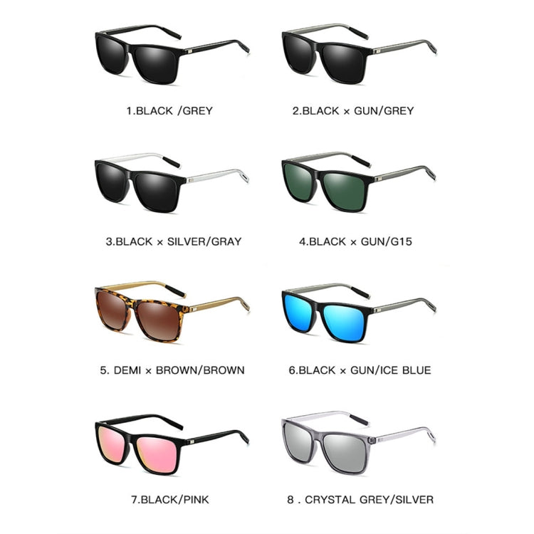 Men Retro Fashion Aluminum Magnesium Frame UV400 Polarized Sunglasses  (Grey+ Silver) - Sunglasses by buy2fix | Online Shopping UK | buy2fix
