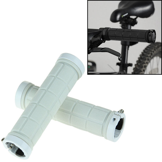 BaseCamp BC-607 1 Pair Bicycle MTB Bike Lock-on Rubber Handlebar Grips (White) - Outdoor & Sports by buy2fix | Online Shopping UK | buy2fix