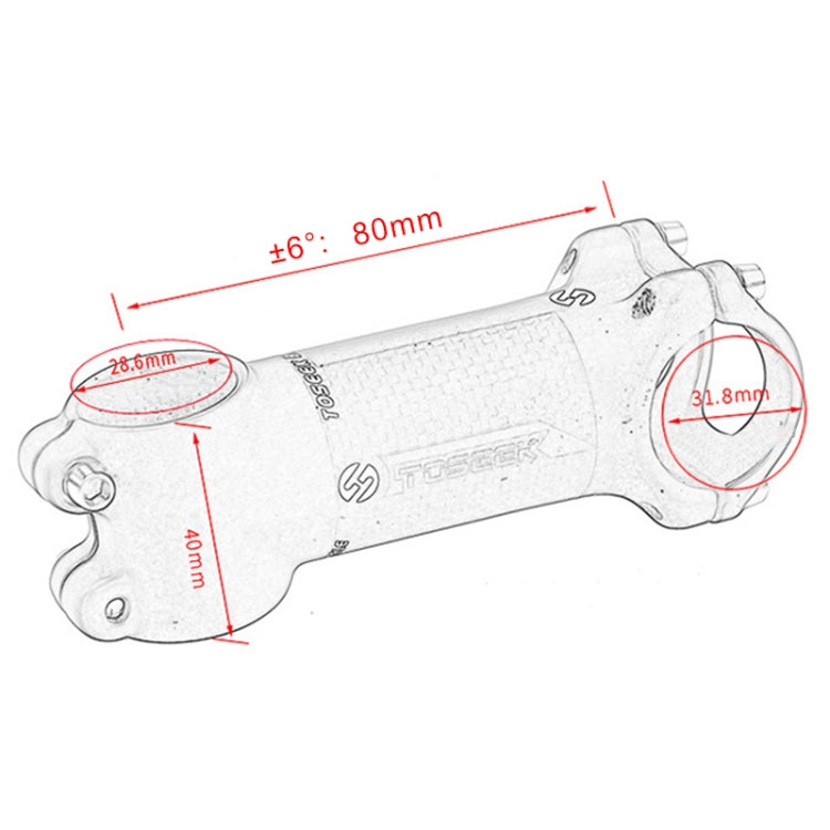 TOSEEK Road Mountain Bike Ultra-light Handlebar Stem Riser Faucet, Size: 6 Degree, 80mm (Gloss) - Bicycle Grips by TOSEEK | Online Shopping UK | buy2fix