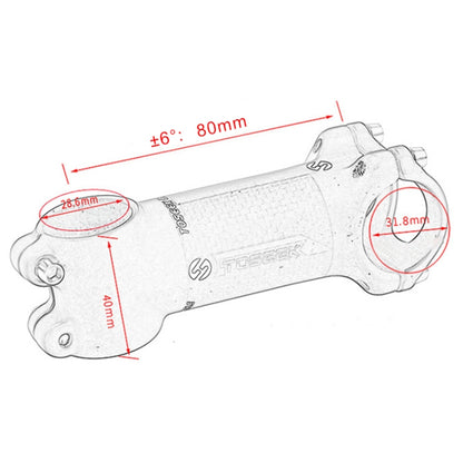 TOSEEK Road Mountain Bike Ultra-light Handlebar Stem Riser Faucet, Size: 6 Degree, 80mm (Gloss) - Bicycle Grips by TOSEEK | Online Shopping UK | buy2fix