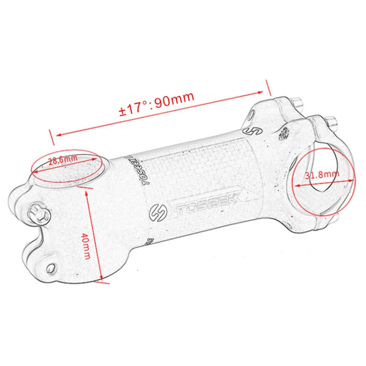 TOSEEK Road Mountain Bike Ultra-light Handlebar Stem Riser Faucet, Size: 17 Degree, 90mm (Gloss) - Outdoor & Sports by TOSEEK | Online Shopping UK | buy2fix