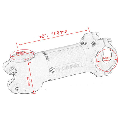 TOSEEK Road Mountain Bike Ultra-light Handlebar Stem Riser Faucet, Size: 6 Degree, 100mm (Matte) - Bicycle Grips by TOSEEK | Online Shopping UK | buy2fix