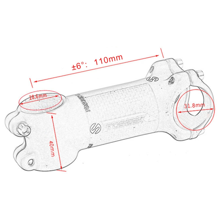 TOSEEK Road Mountain Bike Ultra-light Handlebar Stem Riser Faucet, Size: 6 Degree, 110mm (Matte) - Outdoor & Sports by TOSEEK | Online Shopping UK | buy2fix