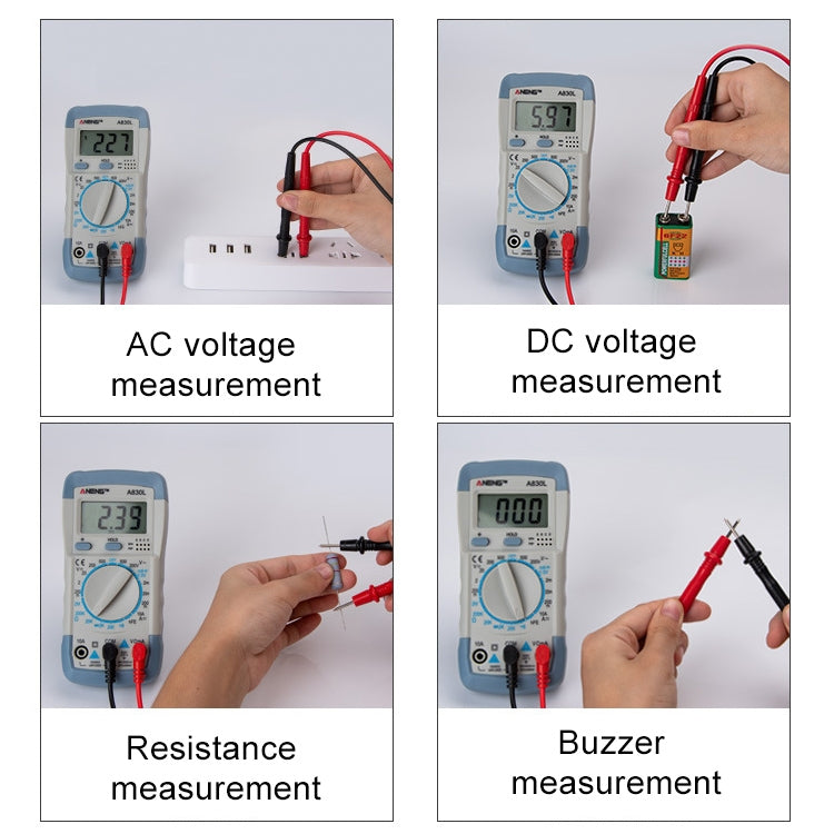 ANENG A830L Handheld Multimeter Household Electrical Instrument (Blue White) - Current & Voltage Tester by ANENG | Online Shopping UK | buy2fix