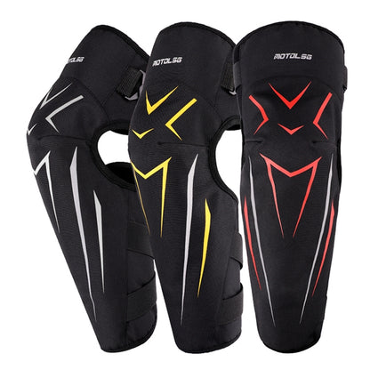 MOTOLSG 2 in 1 Knee Pads Motorcycle Bicycle Riding Warm Fleece Soft Protective Gear (Black Yellow) - Protective Gear by MOTOLSG | Online Shopping UK | buy2fix