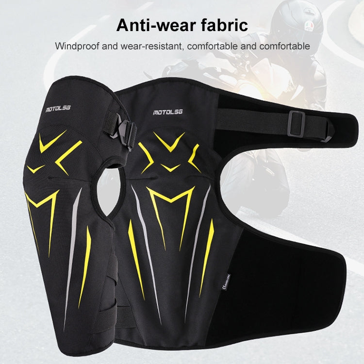 MOTOLSG 2 in 1 Knee Pads Motorcycle Bicycle Riding Warm Fleece Soft Protective Gear (Black Yellow) - Protective Gear by MOTOLSG | Online Shopping UK | buy2fix