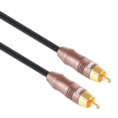 EMK 8mm RCA Male to 6mm RCA Male Gold-plated Plug Cotton Braided Audio Coaxial Cable for Speaker Amplifier Mixer, Length: 2m(Black) - Microphone Audio Cable & Connector by EMK | Online Shopping UK | buy2fix