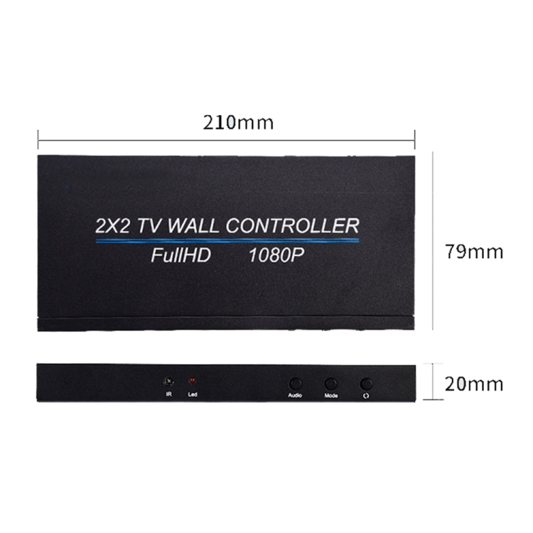 BT14 2X2 HDMI TV Wall Controller Multi-screen Splicing Processor - Computer & Networking by buy2fix | Online Shopping UK | buy2fix