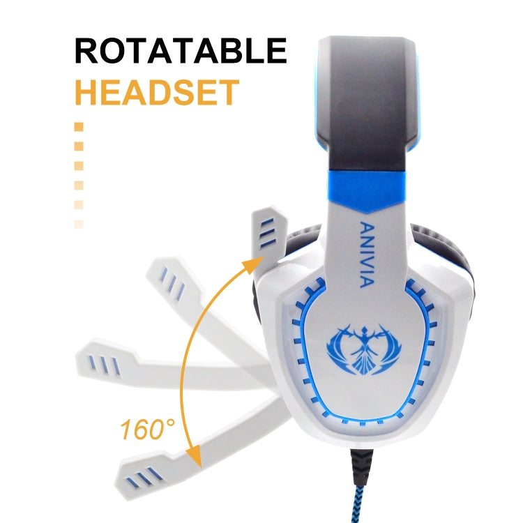 SADES AH-28 3.5mm Plug Wire-controlled Noise Reduction E-sports Gaming Headset with Retractable Microphone, Cable Length: 2m(White Blue) - Multimedia Headset by SADES | Online Shopping UK | buy2fix